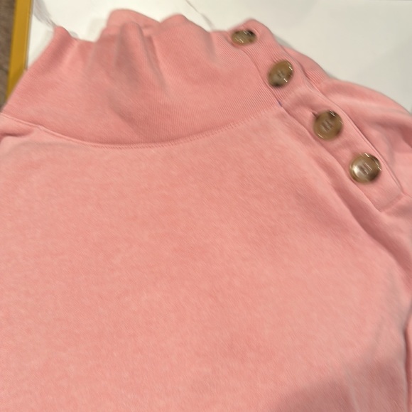 J. CREW Light Pink Button Mock Neck Sweatshirt—SZ Medium. Gently used. - Picture 7 of 7